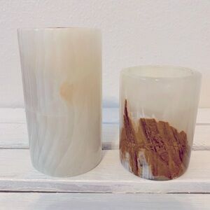 ✔️MCM Ten Thousand Villages Onyx Tea Light Candle Holders Neutral Colors